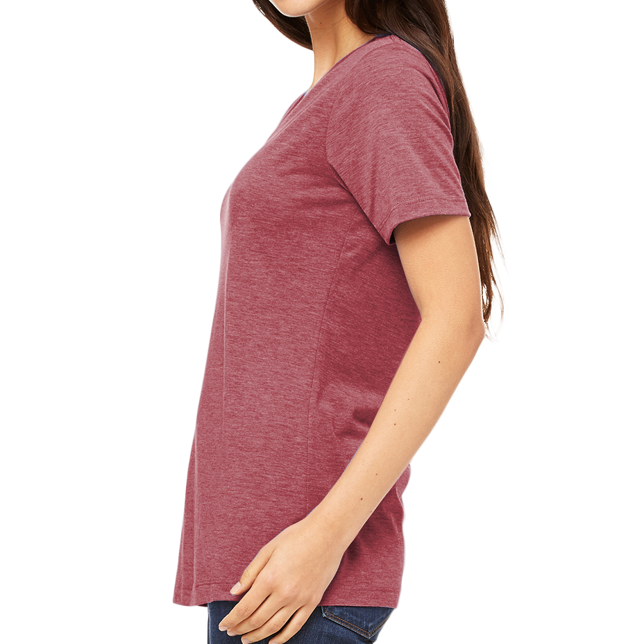 Bella Jersey + Relaxed T-Shirt Short-Sleeve Canvas V-Neck Ladies\'